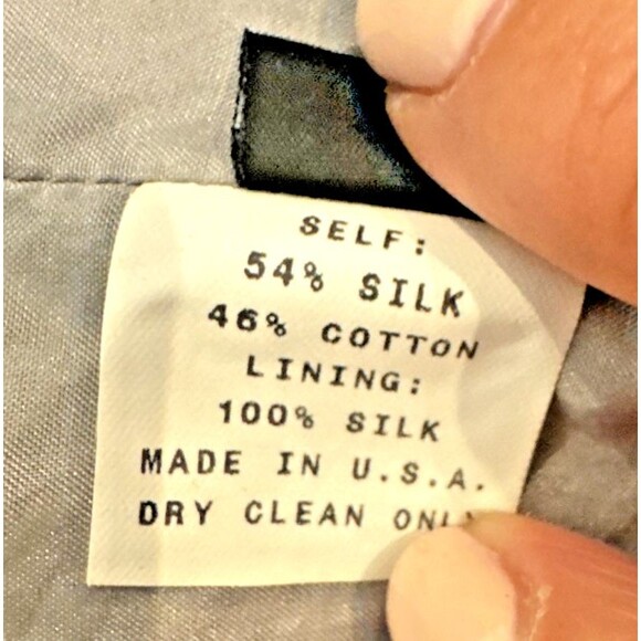 Vintage Douglas Hannant Size 8 Skirt  Jacket Suede Trim Zip Up Silk Blend - Picture 6 of 15